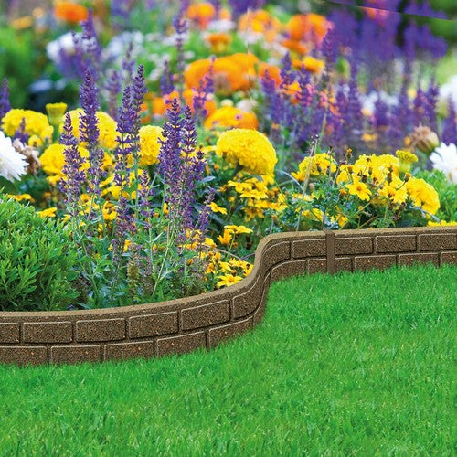Garden Lawn Edging Flexible Flower Bed Border Wall Eco Recycled Rubber 'EZ' NEW