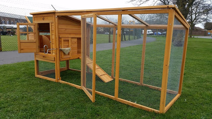 LARGE 8FT CHICKEN COOP HEN POULTRY ARK HOUSE HUTCH RUN NEST