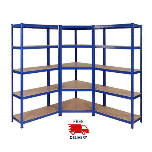 Corner Racking Garage Shelving Kit 5 Tier Heavy Duty Garage Storage Racks