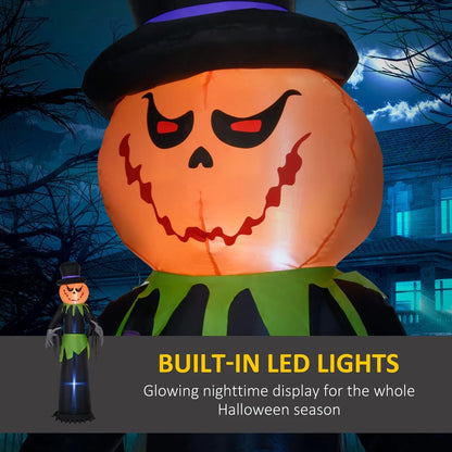 8FT Tall Halloween Inflatable Pumpkin Ghost in A Hat