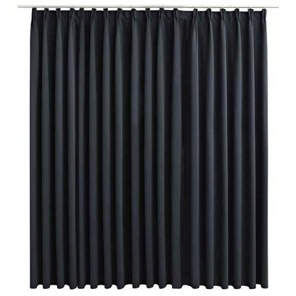 Blackout Curtain with Hooks Blind Drapery Window Covering ( Black)