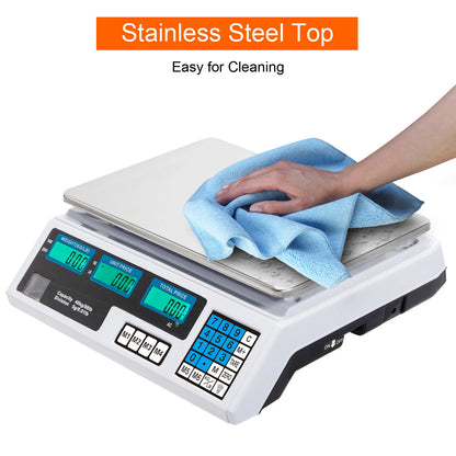 40Kg Digital Pricing Scale Electronic Price Computing Weight Shop Market UK Plug