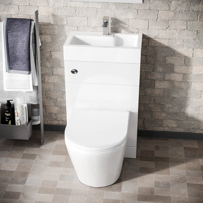 Debra 2 in 1 Compact Basin and BTW Rimless Toilet Combo Space Save Cloakroom