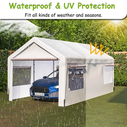 Carport 10x20ft Car Canopy Garage UV-Proof Waterproof SUV Boat Heavy Duty White