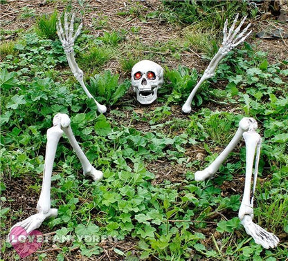 Ground Breaking Skeleton Prop Halloween Party Garden Decoration Bones