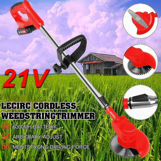 Electric Strimmer Grass Trimmer Weed Cutter Garden Edger 21V Cordless 2 Battery