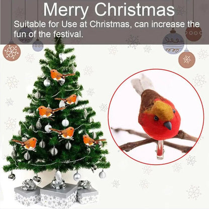6/12x Clip On Christmas Robins Cute Festive Xmas Tree Bird Decoration Ornament