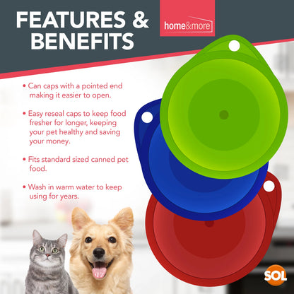 6 Plastic Can Lids Reusable Pet Food Caps Covers Dog Cat Tin Tops Fresh Storage