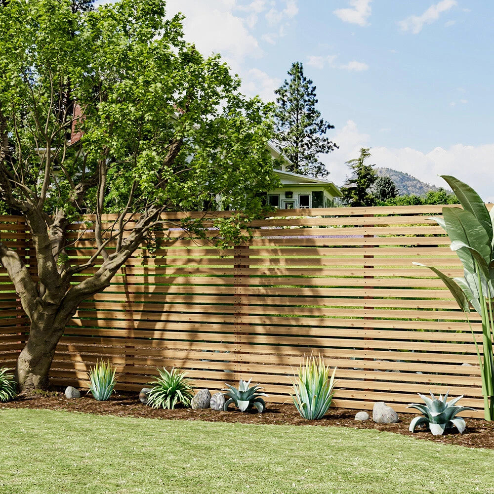 6ft Contemporary Slatted Rough Sawn Treated Fence Panel
