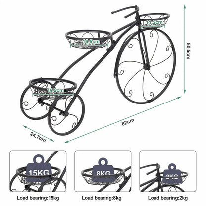Bicycle Planter Metal Plant Stand Garden Bike Flower Pot Cart Holder Basket Deco