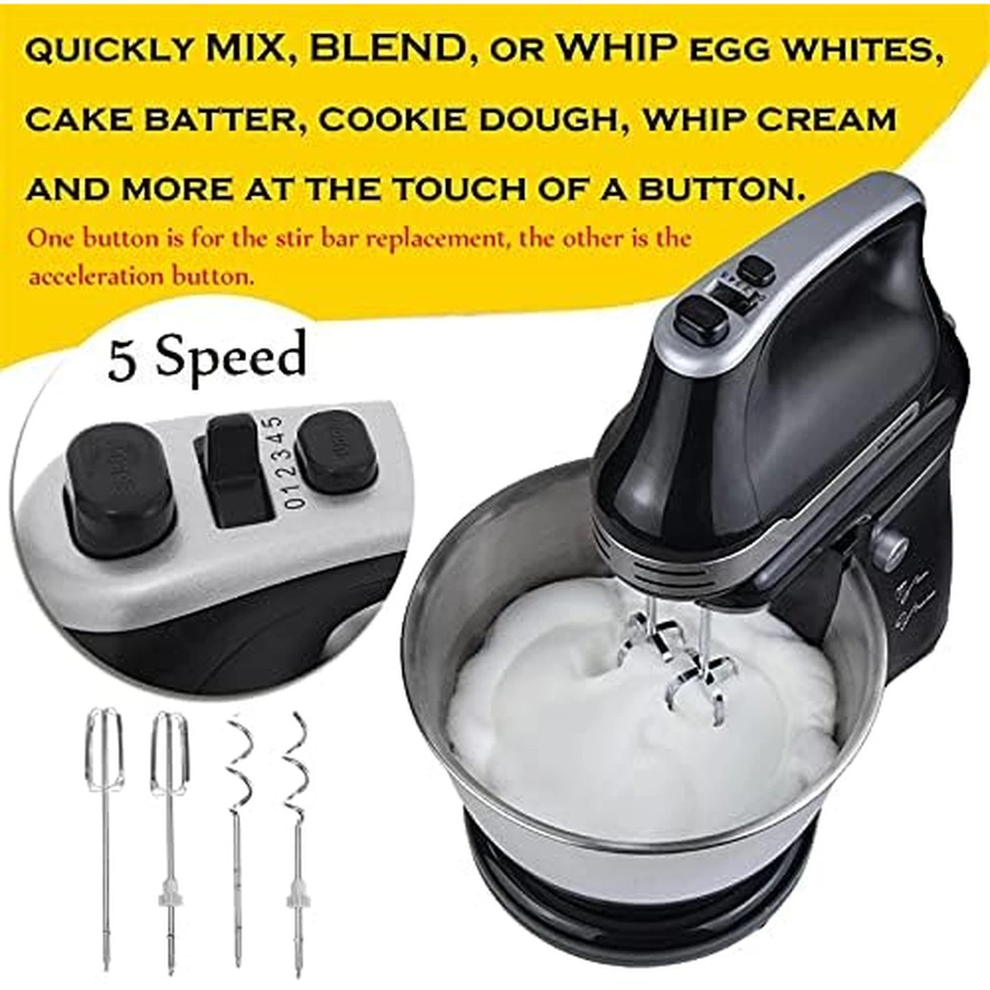 Stand Mixer for Baking Food with Dough Hooks 4.2l Cheap Whisk Attachment Beaters