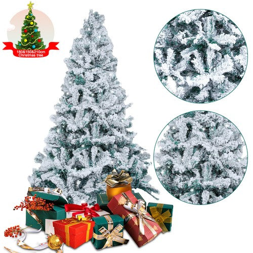 5/6FT Snow Flocked Christmas Tree Bushy Branch Xmas Home Decoration In&Outdoor