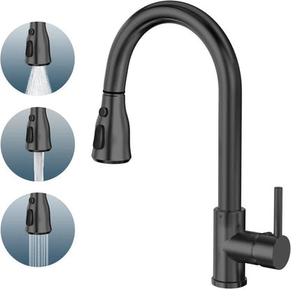 360° Kitchen Sink Mixer Taps Pull Out Spout Spray Single Lever Modern