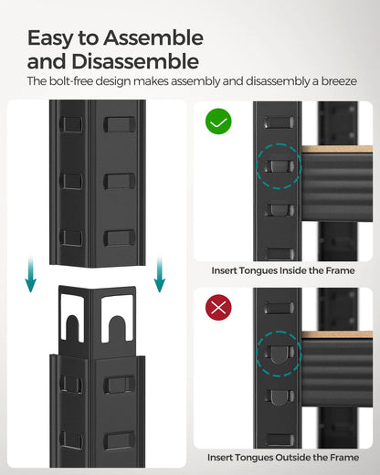 Large Heavy Duty Industrial Shelving Unit 650kg Load Capacity Adjustable Shelves