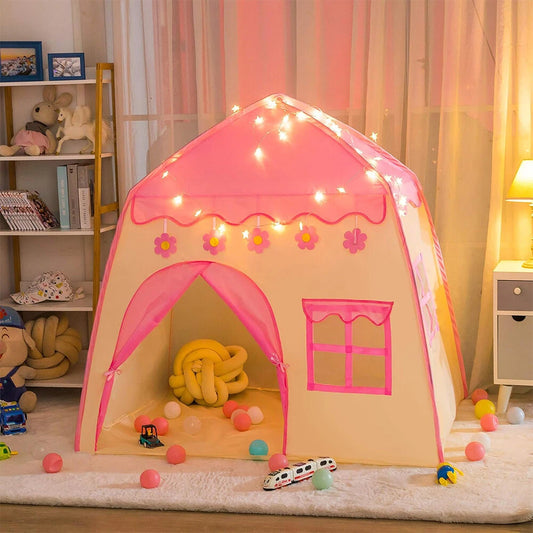 Kid Tent with Lights - Kids Play Tents Tents Pink Girls Toy House Gift