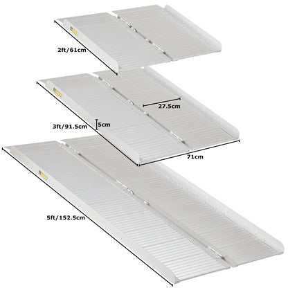 5ft Folding Portable Wheelchair Ramp Mobility Scooter Home/Car Access