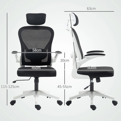 Ergonomic Mesh Office Chair with Headrest, Lumbar Support, Black