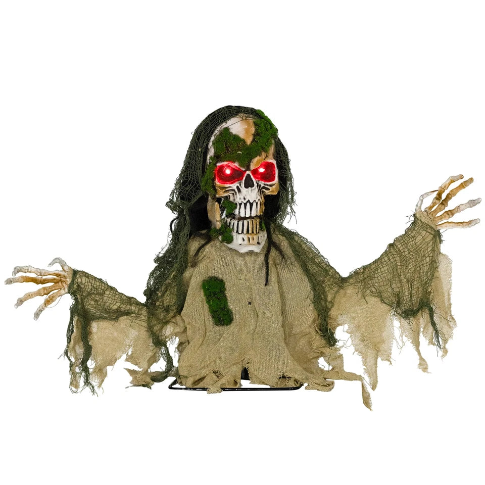 Halloween Animated Skeleton with Glowing LED Eyes, Scary Halloween