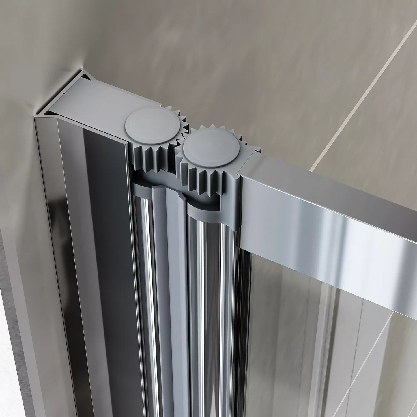 5 Folding Bath Shower Screen Black / Chrome Frame Wet Room Glass Panel 1200 x 1400mm