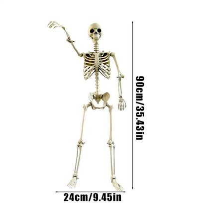 Halloween Human Skeleton Poseable Full Life Size Decoration Party Prop 90 cm
