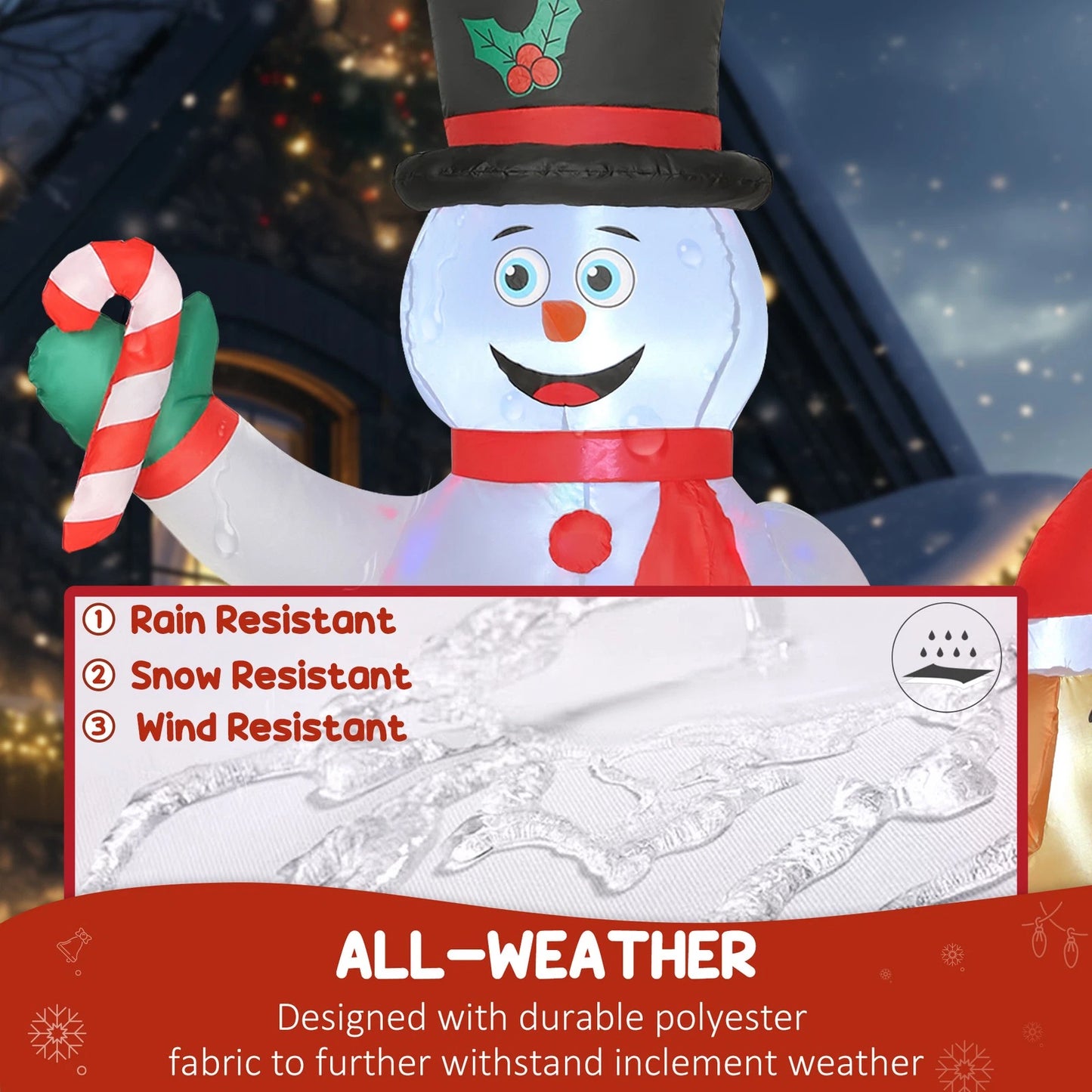 6FT Christmas Inflatables Snowman & Dog for Indoor Outdoor Decor