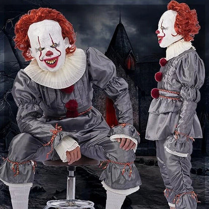 Adult Pennywise Clown Costume Halloween Cosplay Suit Outfit Fancy ( Dress Only)