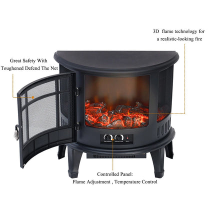 Electric Fireplace Log Burning Flame Effect Stove Fire Heater Thermal Wood