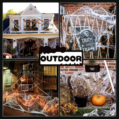 100cm LED Light Halloween Decoration Giant Spider Web Party Props Outdoor Decor