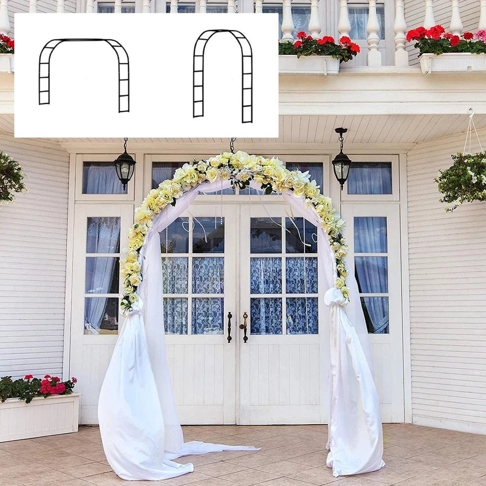 LARGE 2.4M HEAVY DUTY METAL GARDEN ARCH STRONG ROSE CLIMBING PLANTS SUPPORT