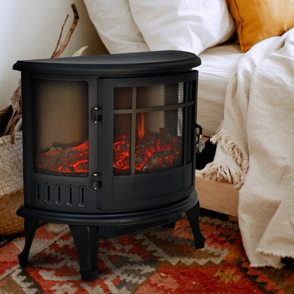Electric Fireplace Log Burning Flame Effect Stove Fire Heater Thermal Wood