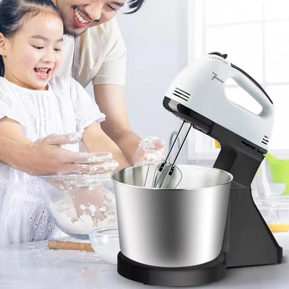7 Speed + Cake Electric Stand Mixer Food Multi Mixing Bowl Blender Beater Dough