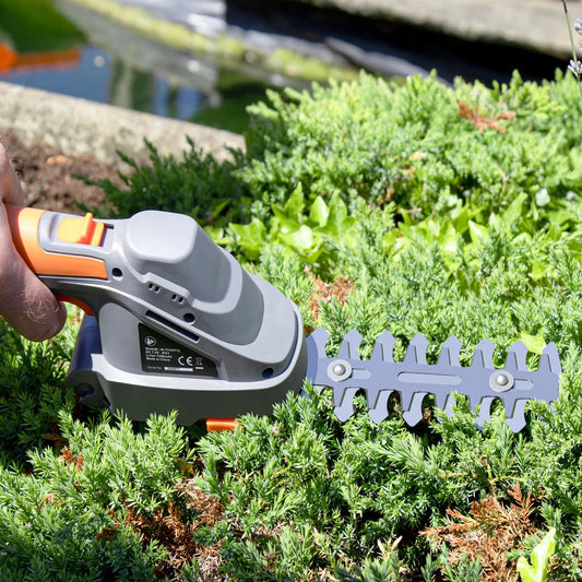 Electric Hedge Trimmer Cordless 2 in 1 7.2V Handheld Multi Tool Bush Cutter