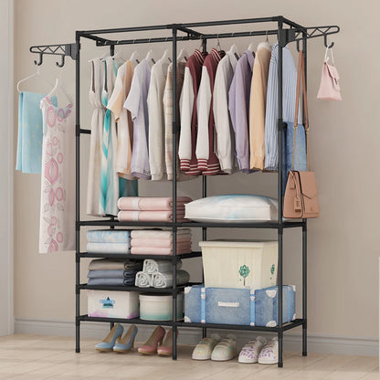 Heavy Duty iron Clothes Rail Stand Rack Storage Garment Shelf Hanging Display
