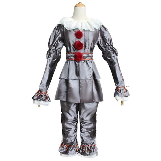 Adult Pennywise Clown Costume Halloween Cosplay Suit Outfit Fancy ( Dress Only)