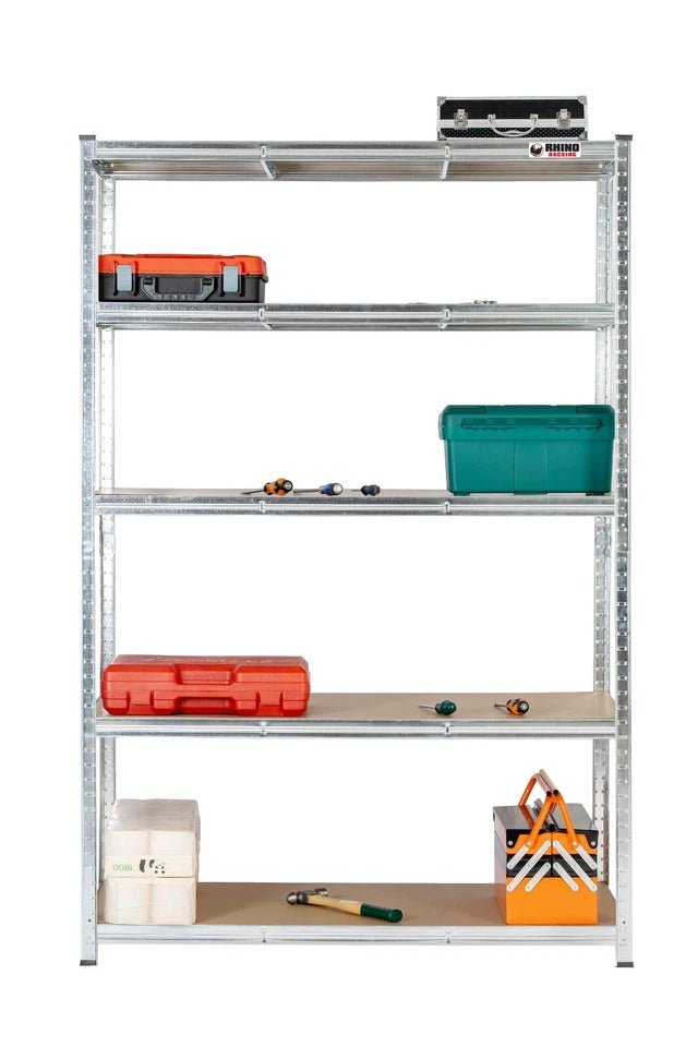 5 Tier Blue Metal Garage Shelving Unit 1000kg 180x120x60cm
