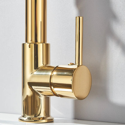Modern Gold Kitchen Mixer Taps Pull out Spray 360° Mono Single Lever Sink Faucet