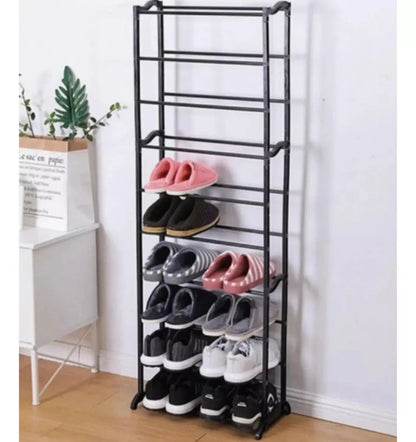 10 Tier Shoe Rack Stand Footwear Organiser Storage Metal Shelf 30 Pairs Unit