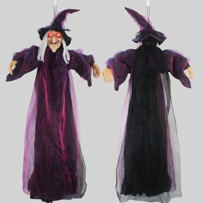 Halloween Life Size Talking Witch Animated Spooky Animatronic Witch Scary Decor