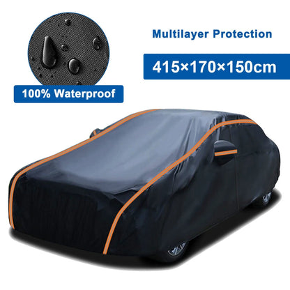 Waterproof 6 Layer Car Cover Heavy Duty Cotton Lined UV Protection