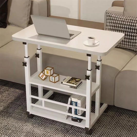 Adjustable Height Small PC Computer Desk Mobile Overbed Table Laptop Stand Shelf