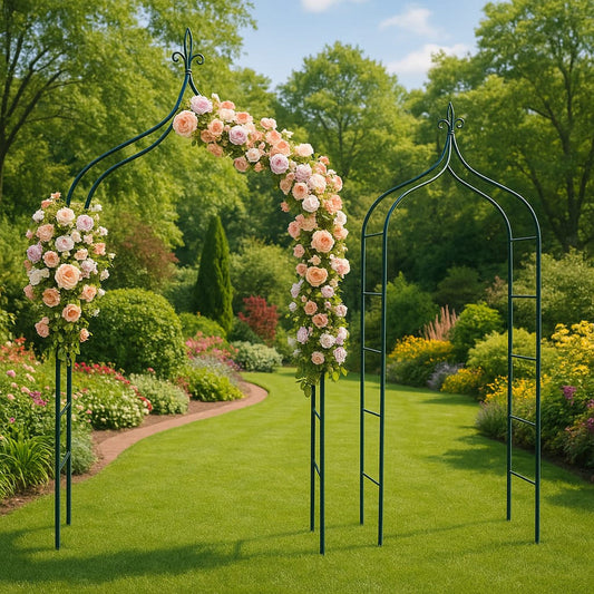 TRADITIONAL GARDEN ARCH HEAVY DUTY METAL ARCHWAY 2.5M