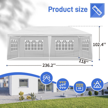 3x6M Gazebo Marquee Party Tent With Sides Waterproof Garden Patio Outdoor Canopy