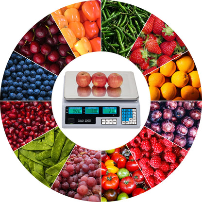 40Kg Digital Pricing Scale Electronic Price Computing Weight Shop Market UK Plug