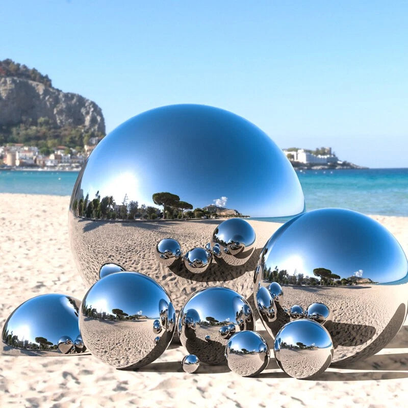 6PCS Garden Sphere Stainless Steel Mirror Gazing Balls