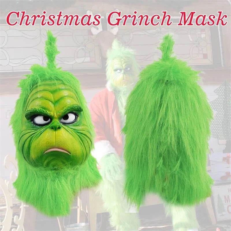 The Grinch Latex Mask Adults Costume Cosplay Christmas Fancy Dress Outfits