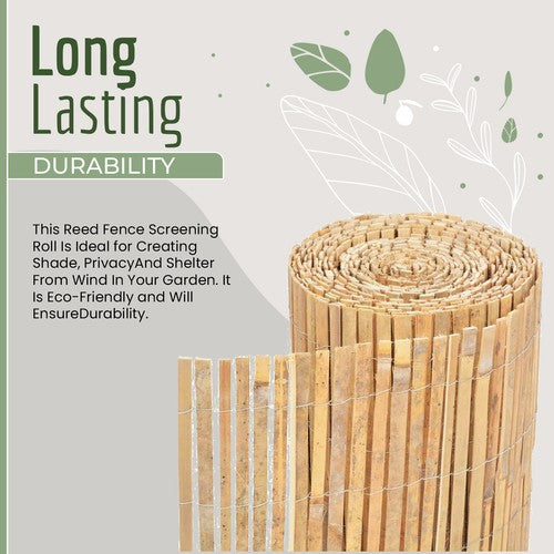 Bamboo Slat Fence Screen Roll Screening Fencing Privacy Sun Panel Garden Outdoor