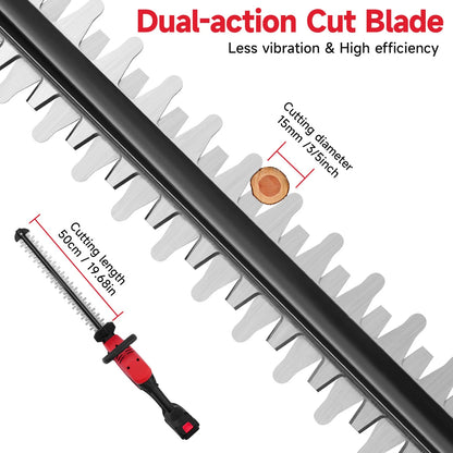 Electric Cordless Hedge Trimmer Tree Branch Cutter Tool with Battery & Charger