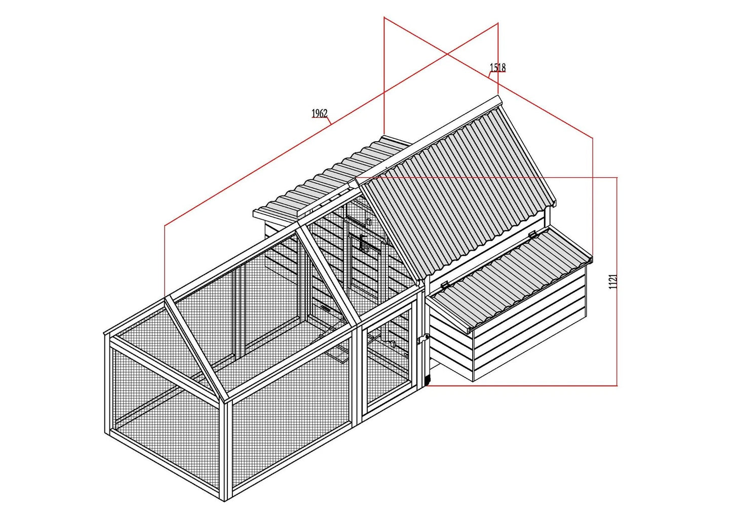CHICKEN COOP HEN HOUSE POULTRY NEST BOX COOPS RABBIT HUTCH PLASTIC PLUS RUN