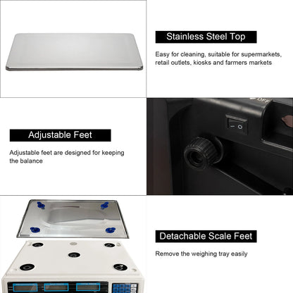 40Kg Digital Pricing Scale Electronic Price Computing Weight Shop Market UK Plug