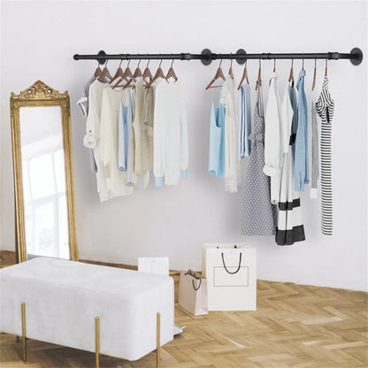 2X Super Strong Bearing Metal Pipe Clothes Rack Clothes Hanger Pole Garment Bar